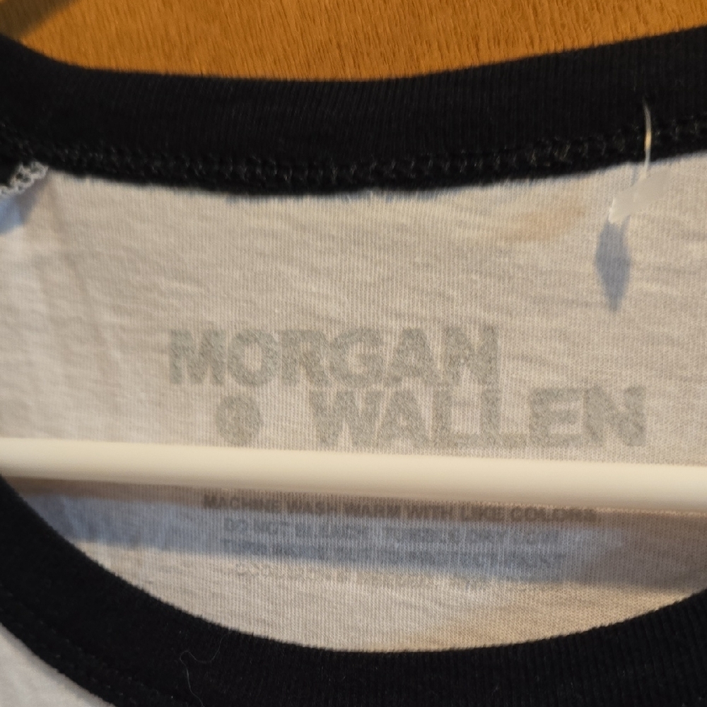 Morgan Wallen Raglan Tee in Black & White - Picture 2 of 6